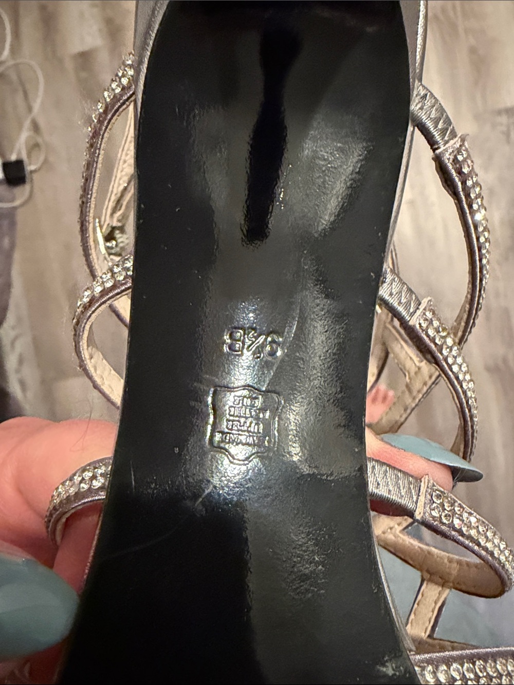 Caparros Brown Multi-Strap Rhinestone Heels - Picture 4 of 4